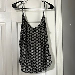 Flower Black and White Tank Top